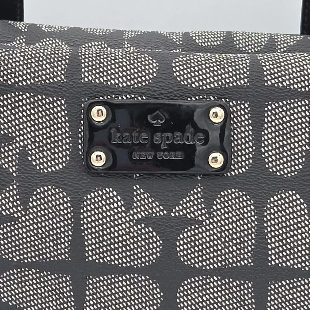 Kate Spade Kaleigh Ace of Spades Canvas Satchel Bag with Dust Bag